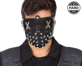 Atosa Masque Punk Noir en PVC avec Pointes Métalliques