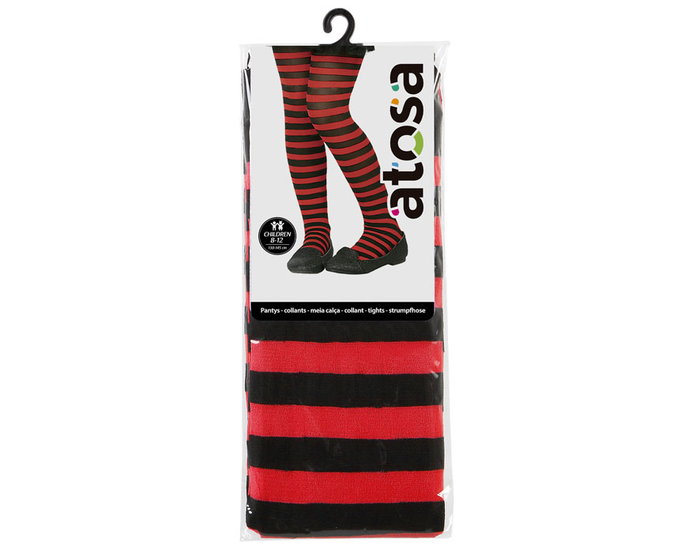 atosa Collants à rayures rouges pour enfant Taille unique