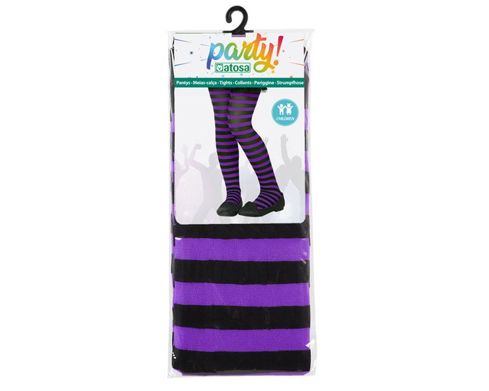 Atosa Collants à rayures violettes pour enfant Taille Unique