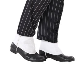 Cubrebotas Blancs avec Boutons Métalliques pour Costume d'Époque - Accessoire de Déguisement de Carnaval, Théâtre et Événement Historique