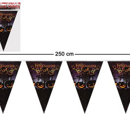 Guirnalda Decorativa Halloween Party 250 cm - Guirlande Citrouilles et Slogan pour Décoration de Fête