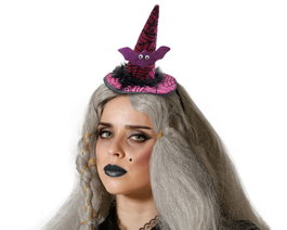 Atosa Serre-tête Sorcière Chapeau Violet Chauve-souris et Toile d'araignée