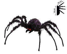 Araignée Décorative Halloween Noire et Violet - Ornement pour Fête, Décoration de Table ou Entrée - 40 * 35 cm