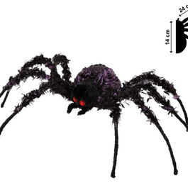 Araignée Décorative Halloween Noire et Violet - Ornement pour Fête, Décoration de Table ou Entrée - 40 * 35 cm