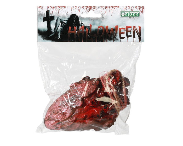 Collier à pendentif coeur humain sanglant 48 cm - Accessoire d'horreur et déguisement gore pour Halloween