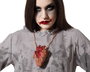Collier à pendentif coeur humain sanglant 48 cm - Accessoire d'horreur et déguisement gore pour Halloween