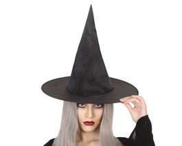 Atosa Chapeau de Sorcière Noir à Pointe Haute Lisse pour Halloween