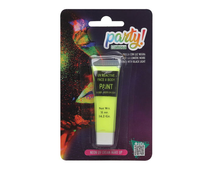 Maquillage Neon Jaune Fluorescent Brille dans le Noir Sous UV - Pour Carnaval, Fêtes et Déguisements Maquillage Neon Jaune Fluorescent Brille dans le Noir Sous UV - Pour Carnaval, Fêtes et Déguisements