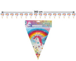Atosa Guirlande de Fanions Licorne Multicolore 360 cm
