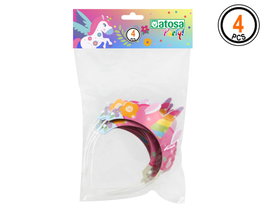 Atosa Set de 4 Tiares Princesse et Licorne Multicolore en Carton