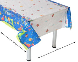 Atosa Nappe en Plastique Animaux Heureux Happy Birthday 180x130 cm