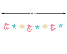 Atosa Guirlande Sirènes, Étoiles et Coquillages Fonds Marins 160 cm