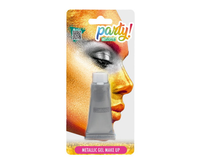 Maquillage en gel métallique argenté 13,44 gr - Fête, Carnaval, Halloween, Déguisement robot ou cybernétique Maquillage en gel métallique argenté 13,44 gr - Fête, Carnaval, Halloween, Déguisement robot ou cybernétique
