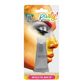 Maquillage en gel métallique argenté 13,44 gr - Fête, Carnaval, Halloween, Déguisement robot ou cybernétique