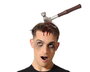 Diadema Martillo Clavado 35x20 - Diadème Halloween avec Marteau Enfoncé et Effet Sanguinolent pour Déguisement Zombie et Monstre