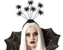 Diadema Halloween Diadème Araignées 25*32.5 cm - Accessoire pour Déguisement Sinièbre avec Araignées Suspendues