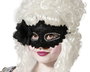 Masque vénitien noir avec fleur latérale en dentelle - Antifaz Negro