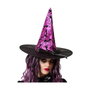 BigBuy Carnival Chapeau Sorcière Chauve-souris Violet avec Chauves-souris et Nœud Noir