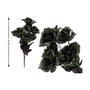 Atosa Bouquet de fleurs décoratives noires avec éclats verts 35cm