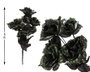Atosa Bouquet de fleurs décoratives noires avec éclats verts 35cm