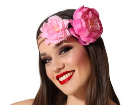 Atosa Bandeau pour cheveux avec fleurs roses pour femme adulte