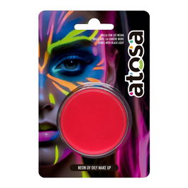 Maquillage UV Neon Rosa Pastille 7.8 g - Brillant Effet Fluorescent sous Lumière Noire pour Déguisement Psychédélique, Clown ou Spectacle
