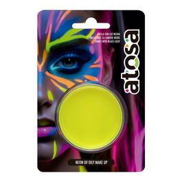 Maquillage Fluorescent UV Jaune en Palette 7,8 g - Maquillage Corps Créatif pour Déguisement et Fêtes Sous Lumière Noire