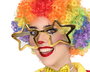 Lunettes XXL dorées en forme d'étoile pour clown et déguisements comiques