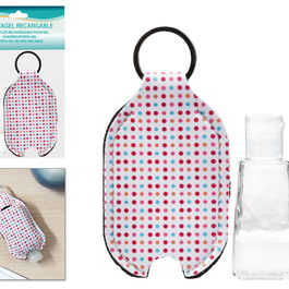 Porte-clés distributeur de gel hydroalcoolique rechargeable - Llavero Porta Gel Dosificador - Accessoire pratique pour sac à dos ou poche