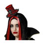 BigBuy Carnival Serre-tête Chapeau Haut de Forme Rouge et Noir