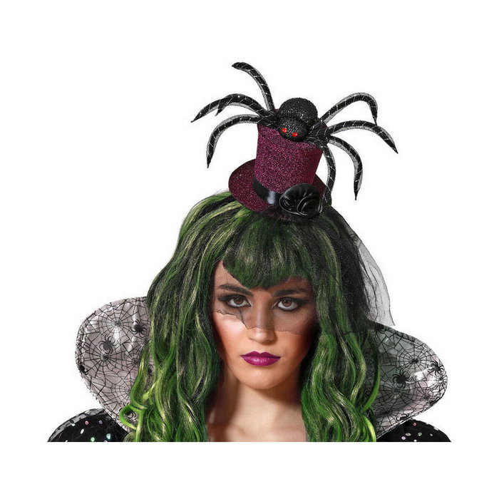 BigBuy Carnival Serre-tête Sorcière Violet avec Araignée et Chapeau BigBuy Carnival Serre-tête Sorcière Violet avec Araignée et Chapeau