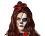 Atosa Serre-tête Rouge/Noir Chapeau Mini Halloween avec Roses