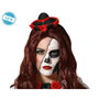Atosa Serre-tête Rouge/Noir Chapeau Mini Halloween avec Roses