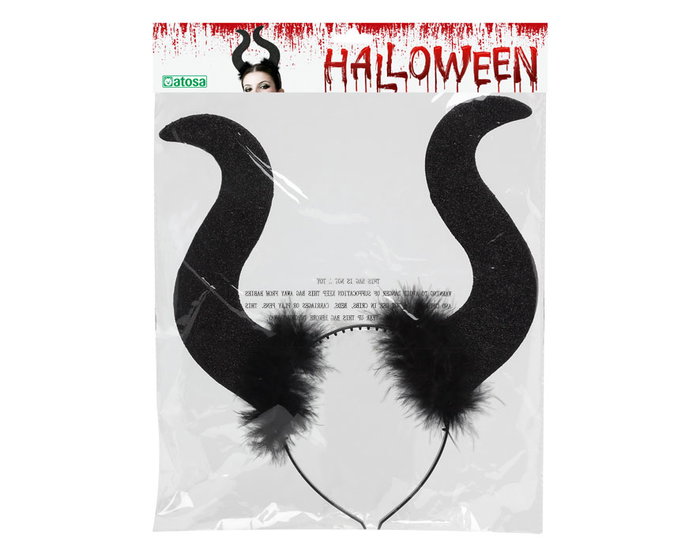 Diadema Halloween - Diadème à cornes noires brillant pour déguisement de sorcière, fantaisie et événement thématique Diadema Halloween - Diadème à cornes noires brillant pour déguisement de sorcière, fantaisie et événement thématique