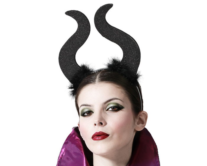 Diadema Halloween - Diadème à cornes noires brillant pour déguisement de sorcière, fantaisie et événement thématique Diadema Halloween - Diadème à cornes noires brillant pour déguisement de sorcière, fantaisie et événement thématique