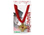 Accessoire de costume Halloween Collier croix dorée sur ruban rouge 42 cm