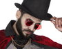 Lunettes de déguisement Halloween rondes à verres rouges - Accessoire vampire démon et créature nocturne