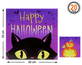 Atosa Serviettes Halloween Violette 33x33cm Pack de 20 Unités