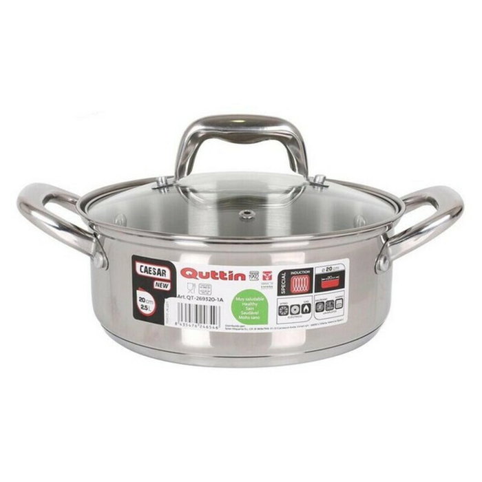 Quttin Casserole New Caesar avec couvercle, Argenté