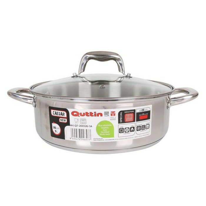 Quttin Casserole New Caesar avec couvercle, Argenté