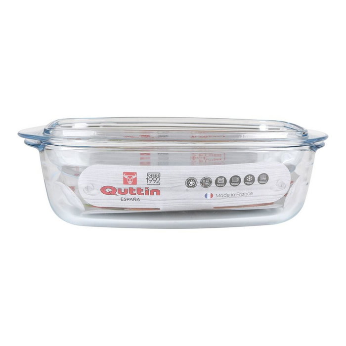 Quttin Casserole avec Couvercle 63096 en Verre Rectangulaire Quttin Casserole avec Couvercle 63096 en Verre Rectangulaire