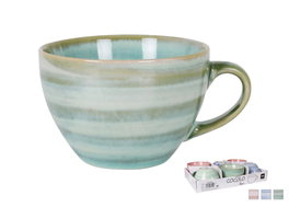 Set de 6 tasses en céramique 425 cc couleurs assorties