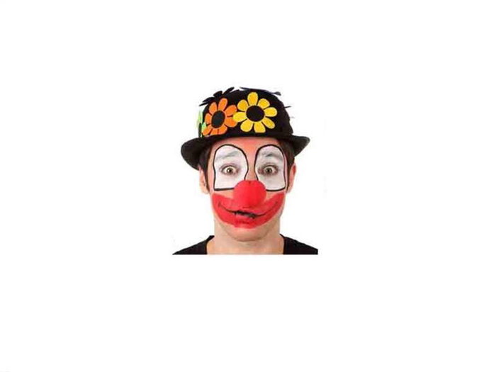Atosa - Chapeau de clown en feutre avec fleurs 23 x 9 cm - Modèles assortis