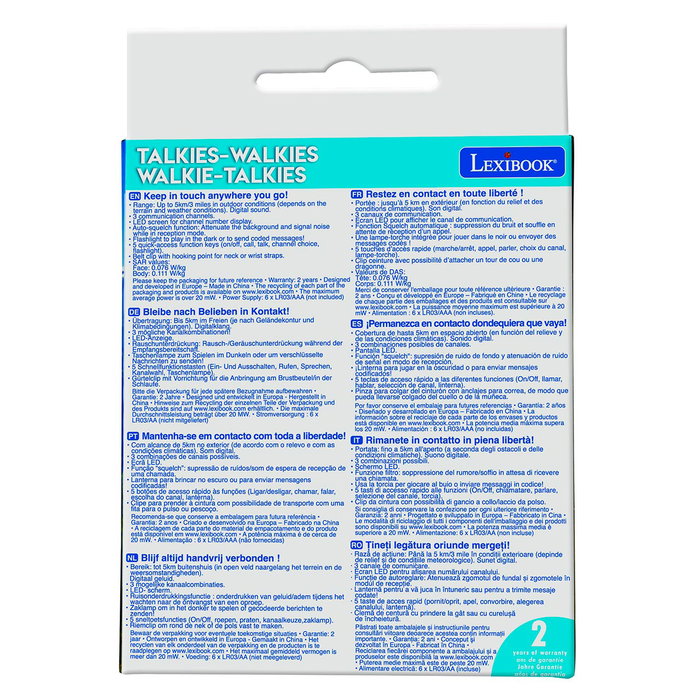 Lexibook Talkie-Walkies Digitaux TW42 Noirs