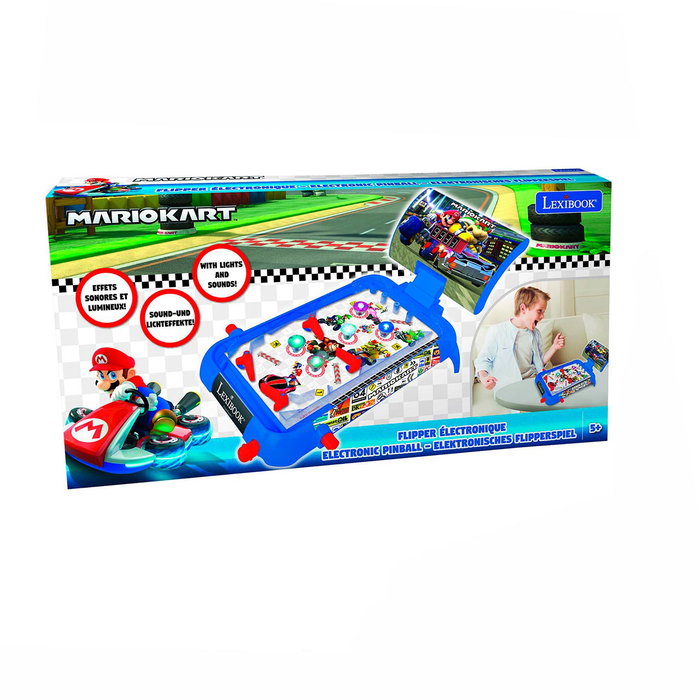 Lexibook Nintendo Mario Kart - Pinball Électronique Jg610Ni - Jeu pour Enfants avec Musique, Sons et Effets Lumineux - À Partir de 5 Ans