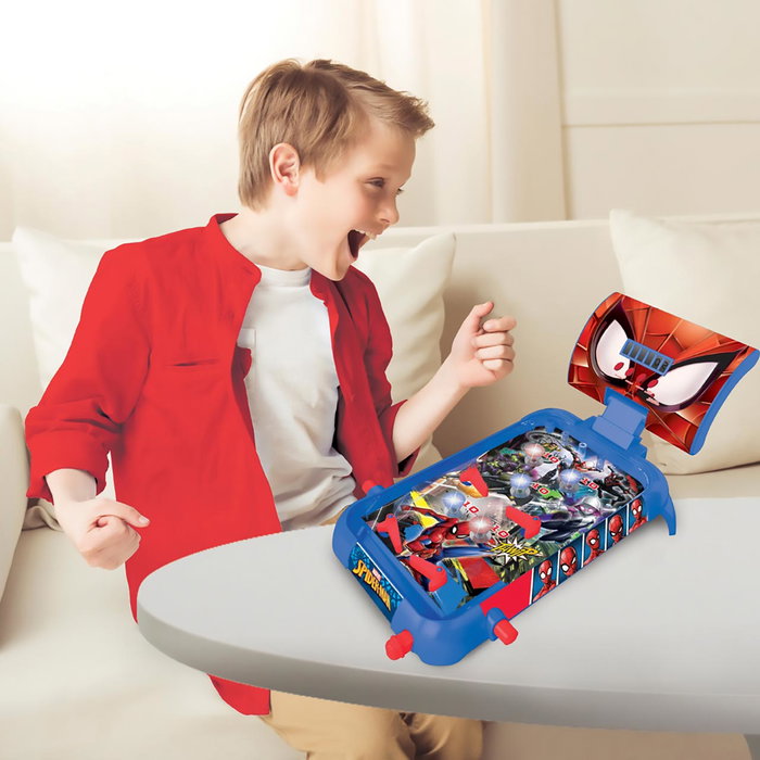 Lexibook Table de Pinball Électronique avec Licence Spider-Man Jg610Sp - Sons, Lumières, Affichage Digital, Jouet Enfant +5 Ans