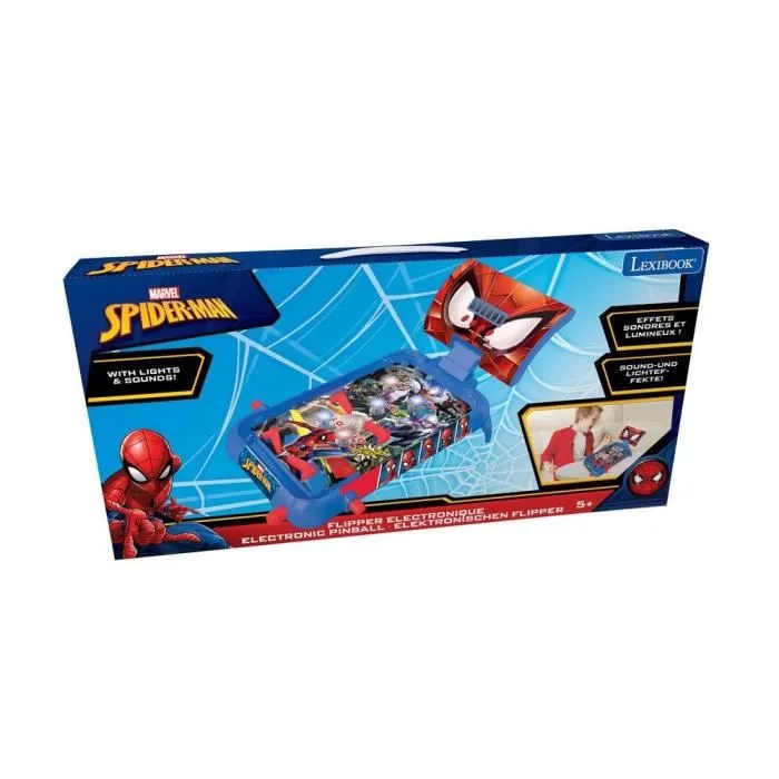 Lexibook Flipper Électronique de Table Spider-Man avec Écran LCD, Effets Lumineux et Sonores - Jeu pour Enfants