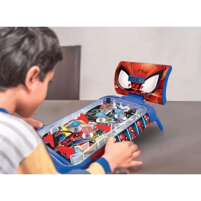 Lexibook Flipper Électronique de Table Spider-Man avec Écran LCD, Effets Lumineux et Sonores - Jeu pour Enfants