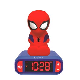 Lexibook Réveil Lumineux Spider-Man avec Alarme et Sons Marvel, Référence RL800SP, pour Enfants 3 Ans et Plus