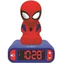 Lexibook Réveil Veilleuse Digital Spiderman pour Enfant - 3D Lumineux et Sonore - Ecran LCD - Alarme avec Effets Sonores Marvel - Rouge et Bleu